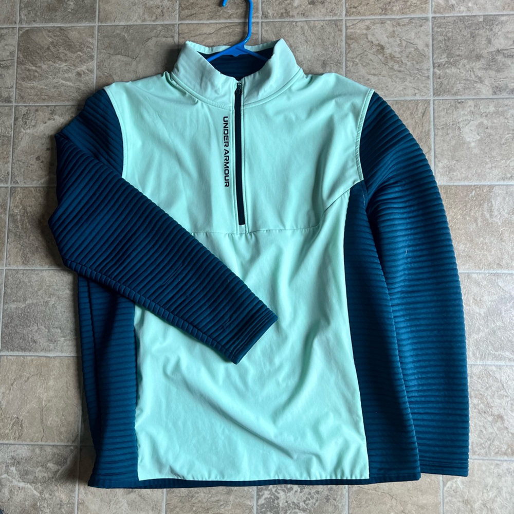 Under Armour Men's Mint and Navy Zip-Up Sweater